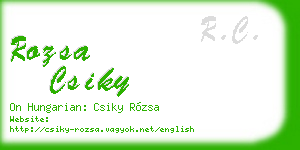 rozsa csiky business card
